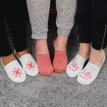 Load image into Gallery viewer, Holiday No Show Cushion Lounge Socks with Grippers