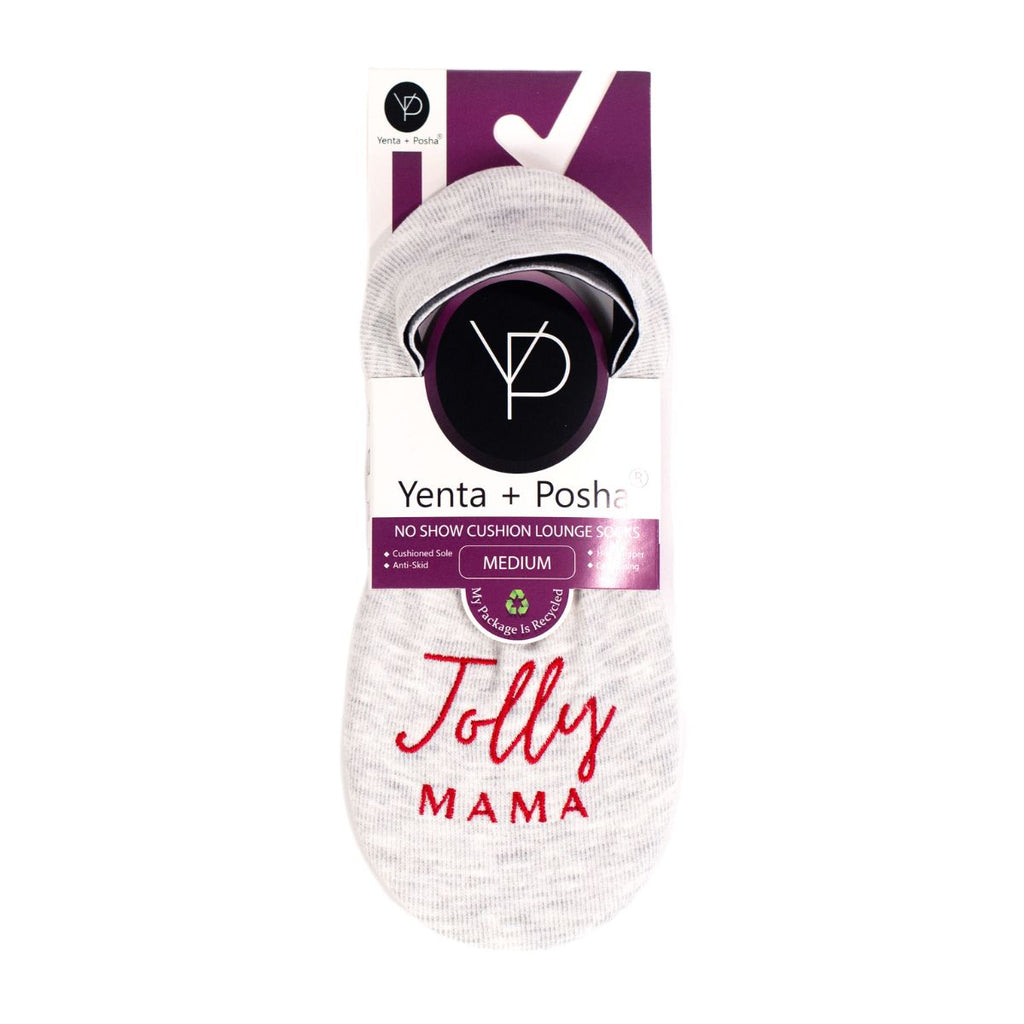 Holiday No Show Cushion Lounge Socks with Grippers