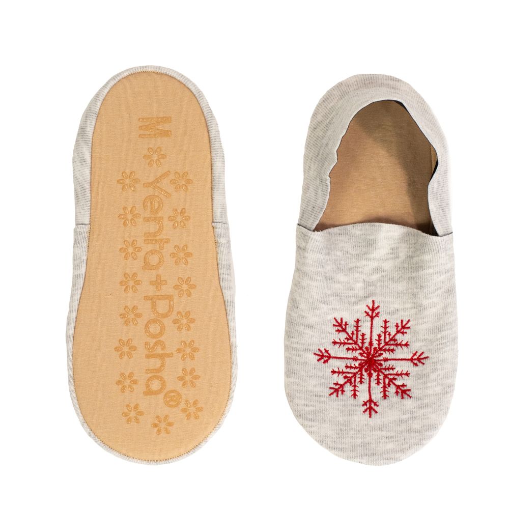 Holiday No Show Cushion Lounge Socks with Grippers