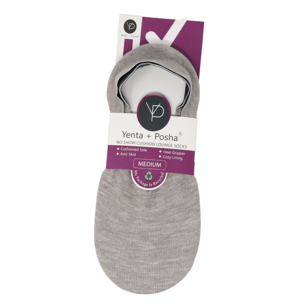 No Show Cushion Lounge Socks with Grippers