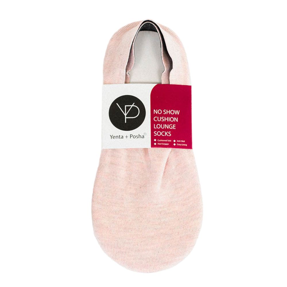 No Show Cushion Lounge Socks with Grippers