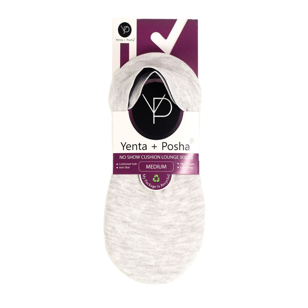 No Show Cushion Lounge Socks with Grippers