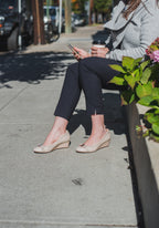 Modern Wedge with Cut Out Pattern and Bow