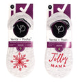 Holiday No Show Cushion Lounge Socks with Grippers