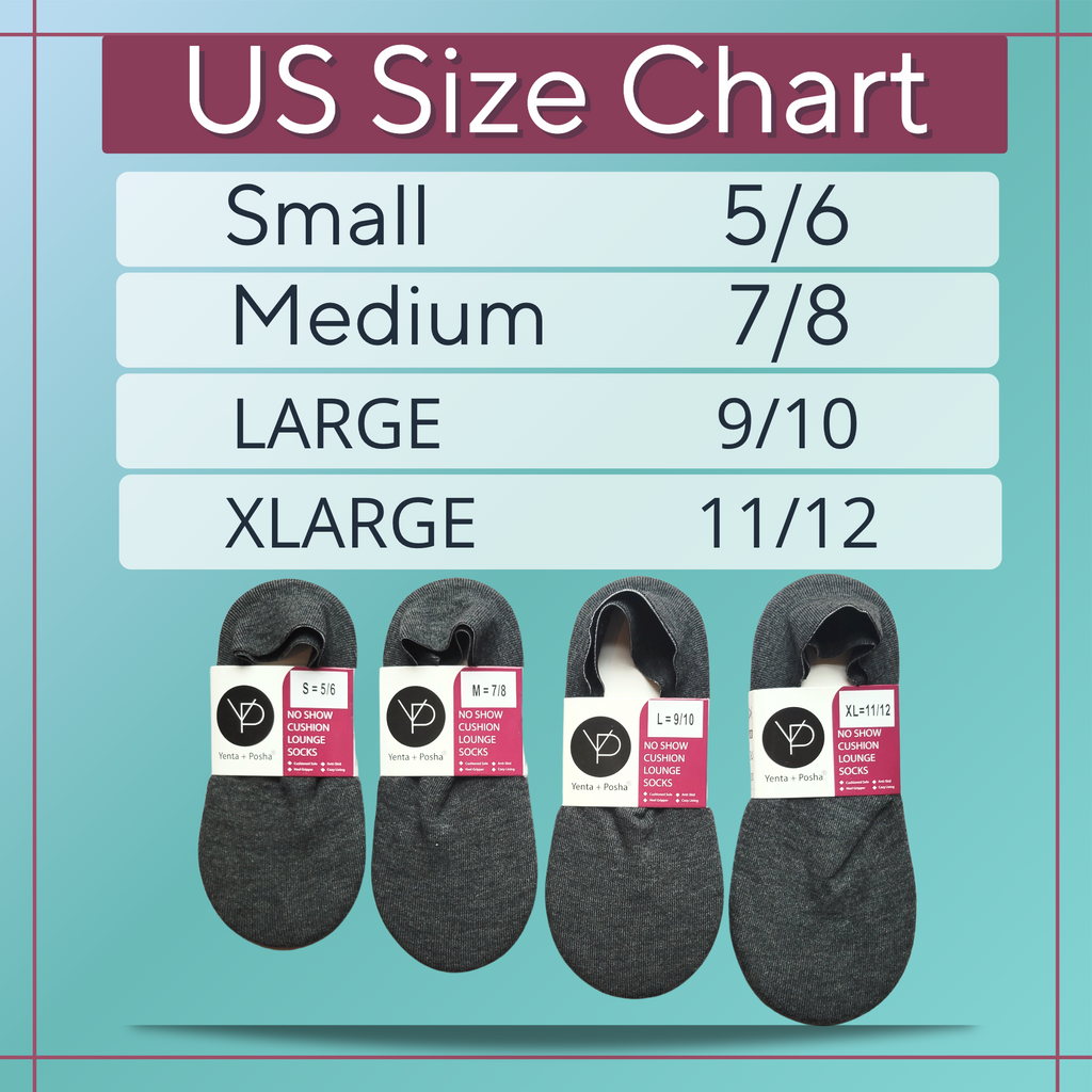 No Show Cushion Lounge Socks with Grippers