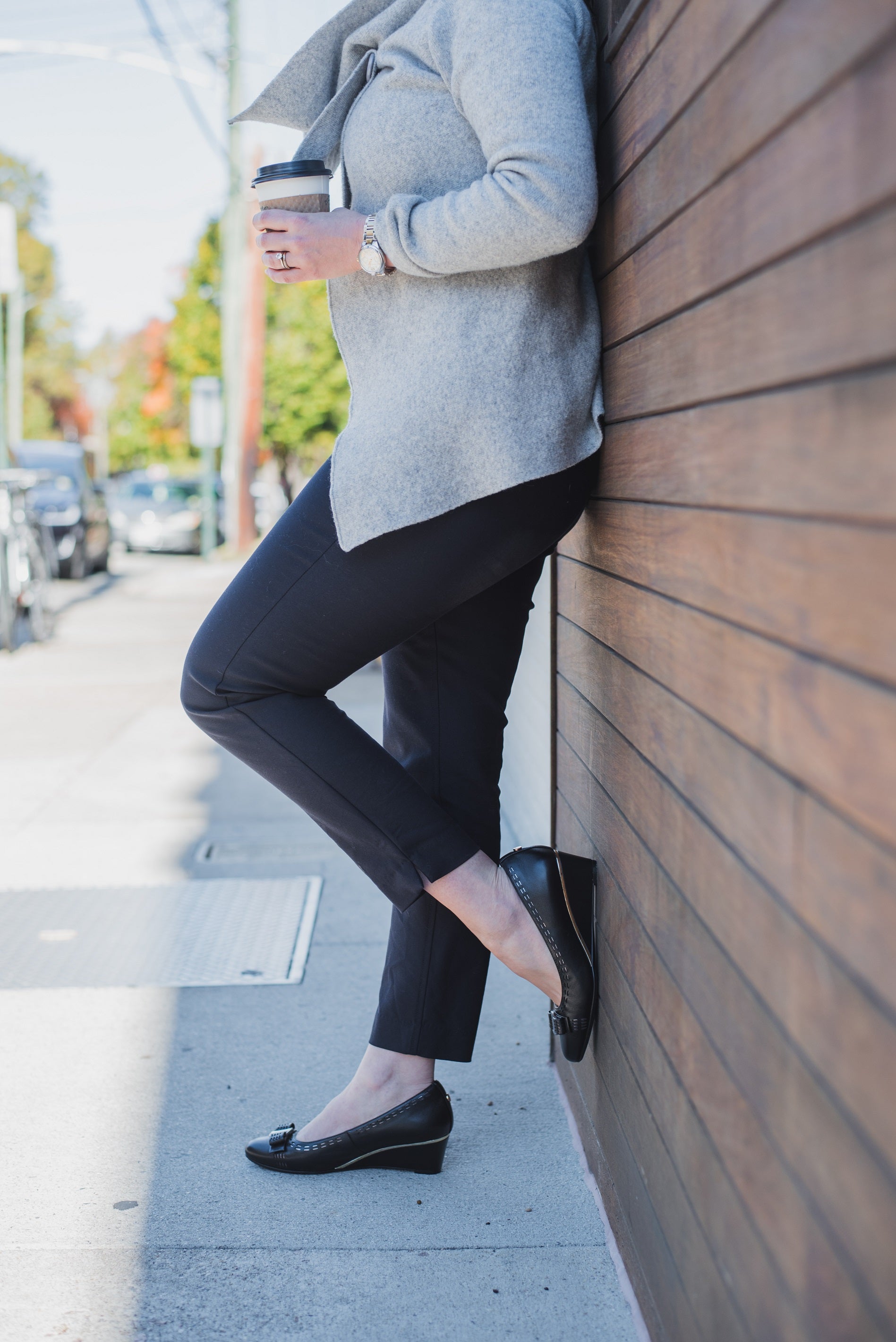 Modern Wedge with Cut Out Pattern and Bow - Yenta + Posha